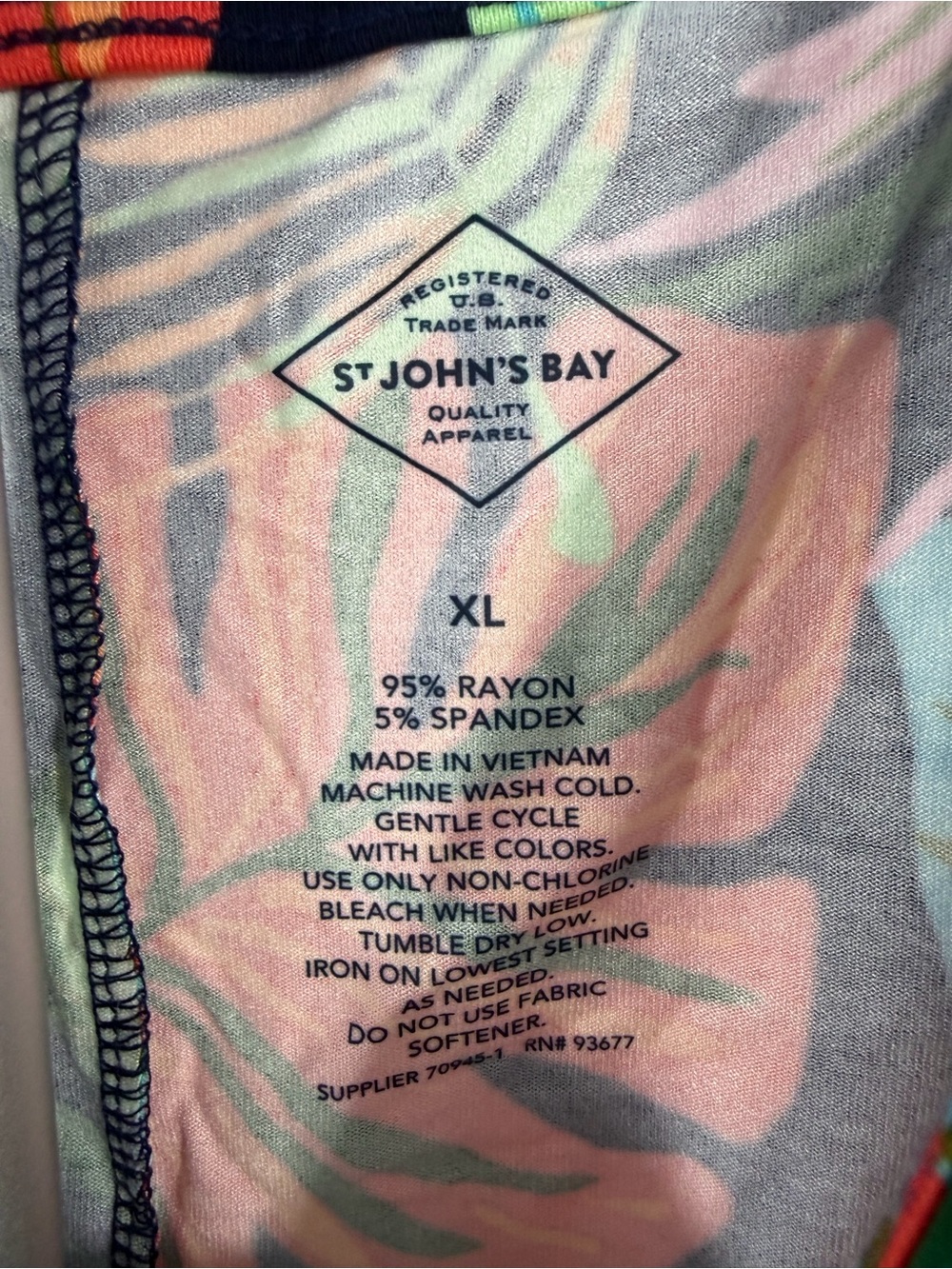 NWT St. John’s Bay Women’s Size XL Tropical Floral V-Neck Tank Dress - Picture 2 of 6